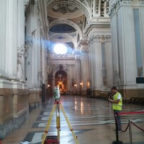 Nivelación de precisión  en la Basílica del Pilar en Zaragoza