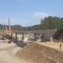 Avanzan las obras en el puente sobre el Rio Bergantes en la CV-14 en Zorita (Castellón)
