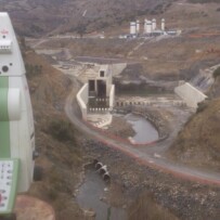 Trabajos de topografía en la Presa de Enciso (La Rioja)