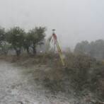 Trabajo de topografía en CR Barranco en Cosuenda provincia de Zaragoza
