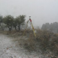 Trabajo de topografía en CR Barranco en Cosuenda provincia de Zaragoza